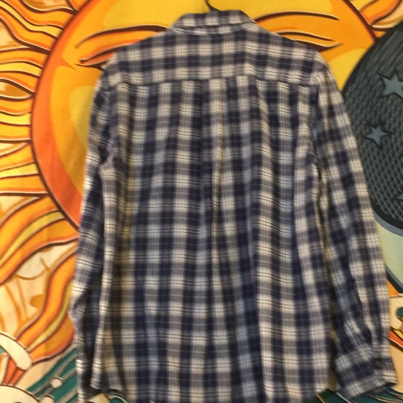 St John s Bay flannel shirt blue&white size L - Picture 2 of 4